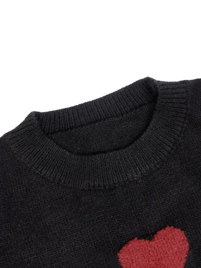 Printed Heart Knitted Sweater