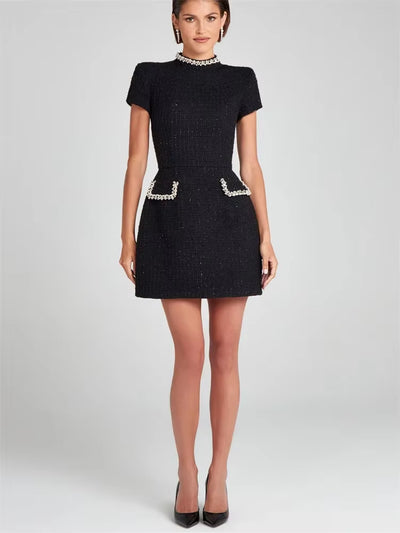 Radiant Allure: Shiny Elegant Mini Dress for Women