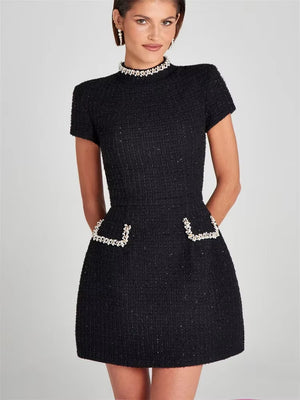 Radiant Allure: Shiny Elegant Mini Dress for Women